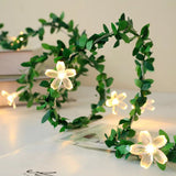 LED Light String Simulation Green Leaf Vine