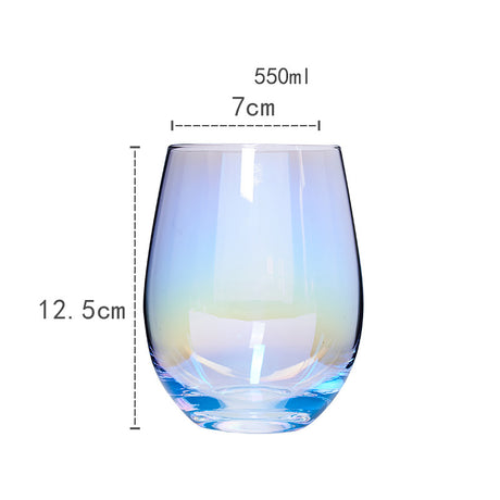 Taza de agua potable familiar de cristal de arcoíris de cristal de colores nórdicos, taza deslumbrante