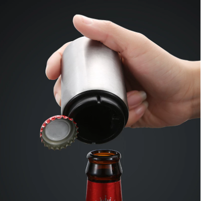 Abridor de botellas de cerveza creativo de acero inoxidable, abridor de botellas automático para fiesta de verano