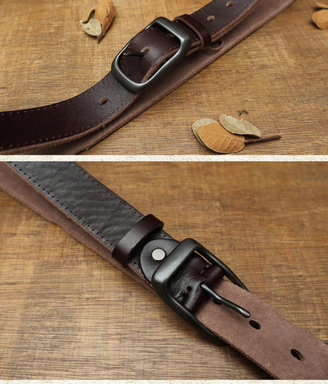 Pin Buckle Head Layer Pure Genuine Leather Casual Retro Hand Student Belt