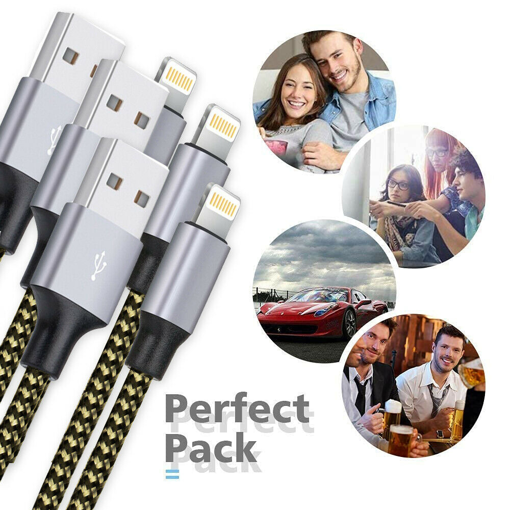 Paquete de 3 cables USB de carga rápida para iPhone 6 7 8Plus IPhone XR Xs Max 11 12 13 Pro