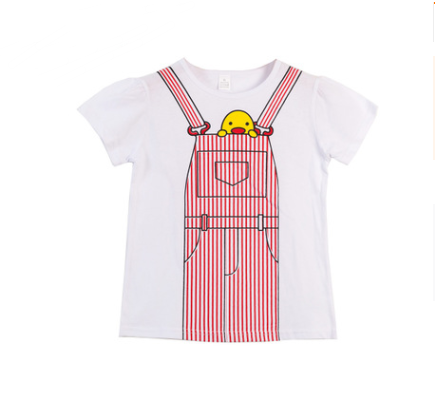 Camiseta infantil de algodón estampada de manga corta.