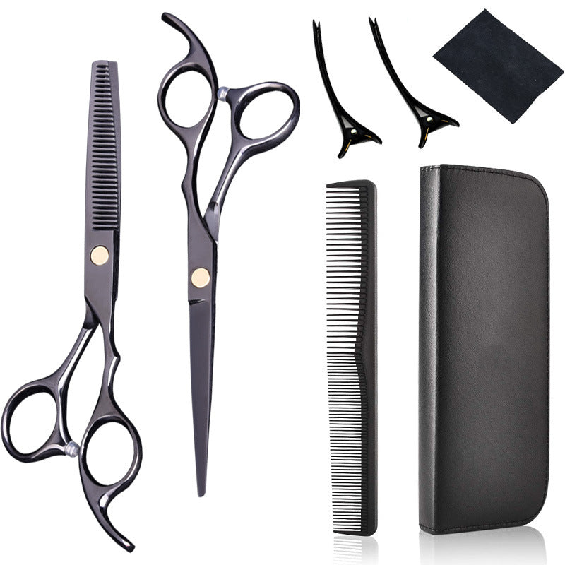 Household Flat Cut Color Hair Salon And Haircut Scissors Set