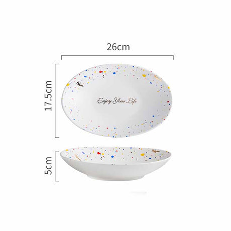 Household Simple Ceramic Terrazzo Plate Tableware