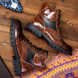 Vintage Men's Mid-top Leather Shoes Fashion