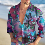 Camisa floral suelta para hombre Playa Retro