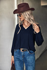 Autumn And Winter New Hot Sale Pure Color Hot Temperament V-neck Long Sleeve Top