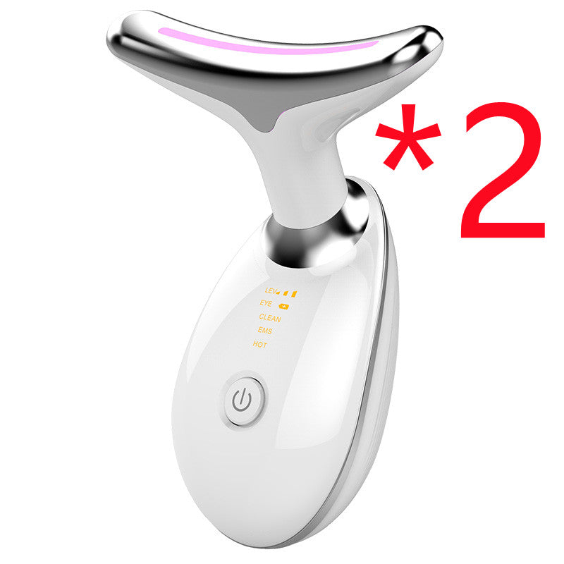 EMS-masajeador térmico para estiramiento y estiramiento del cuello, eliminador de arrugas por microcorriente eléctrica, dispositivo de belleza facial con fotones LED para mujer