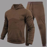 Slim Fit Solid Color Hoodie Suit Men's Clothing