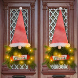 Glowing Christmas Wreath Upside Down Tree Stripes A Tall Hat