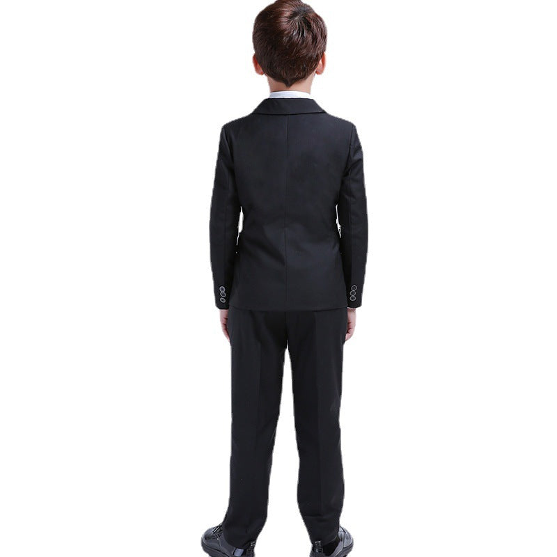 Children'sSuit Boy Dress Flower Girl Show Host Black