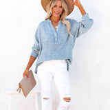 Loose Casual Style Cotton Pullover