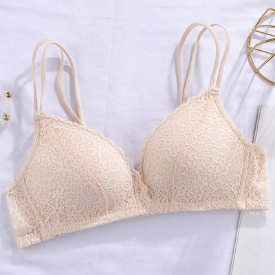 Lace Thin Clothes Without Steel Ring Push Up Bras