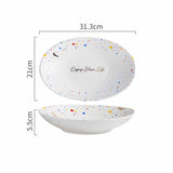 Household Simple Ceramic Terrazzo Plate Tableware