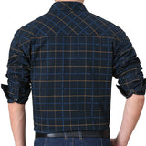 Men's Spring And Autumn Long-sleeved Plaid Shirt