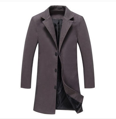 2021 Autumn And Winter New Mens Solid Color Casual Business Woolen Coats