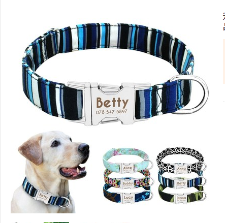 Collar con nombre para perro, Collar para perro grande personalizado, etiqueta con letras