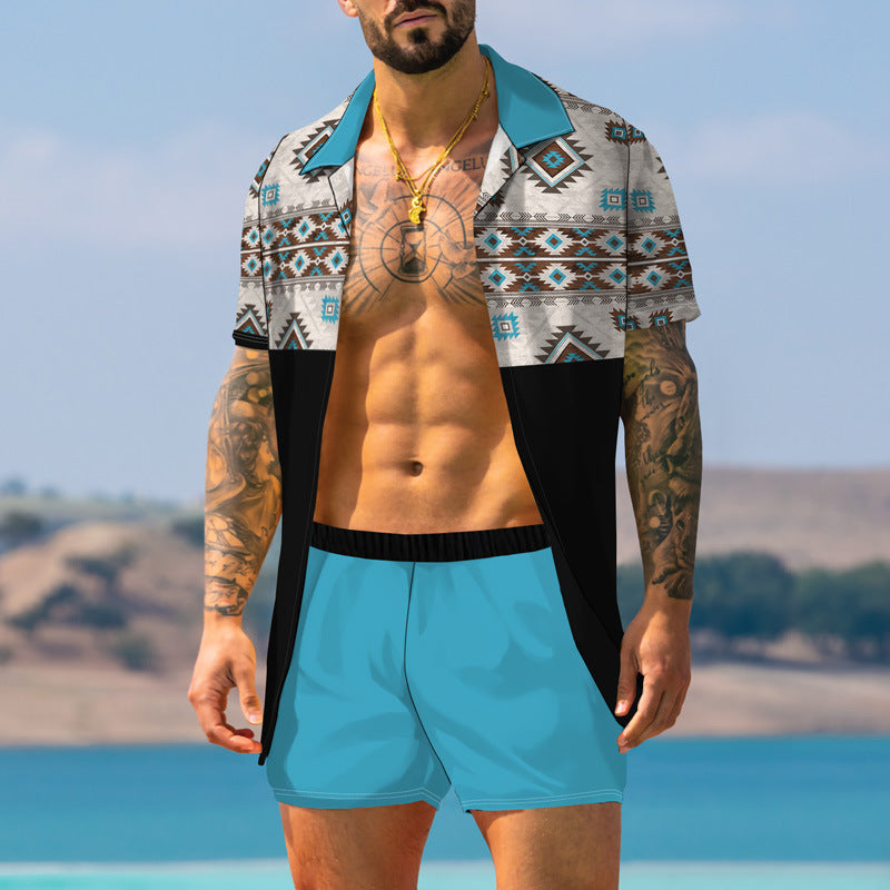 Retro Printed Trendy Shirt Suit For Men