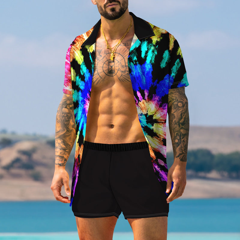 Traje de vacaciones colorido impreso en 3D para hombres