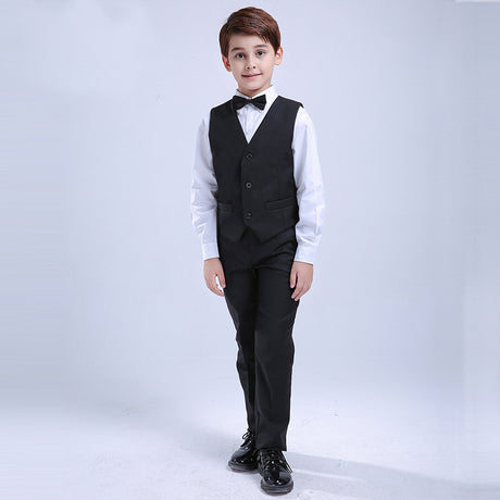 Children'sSuit Boy Dress Flower Girl Show Host Black