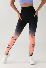 Gradient Tie-dye Yoga Seamless Female Running Workout Pants