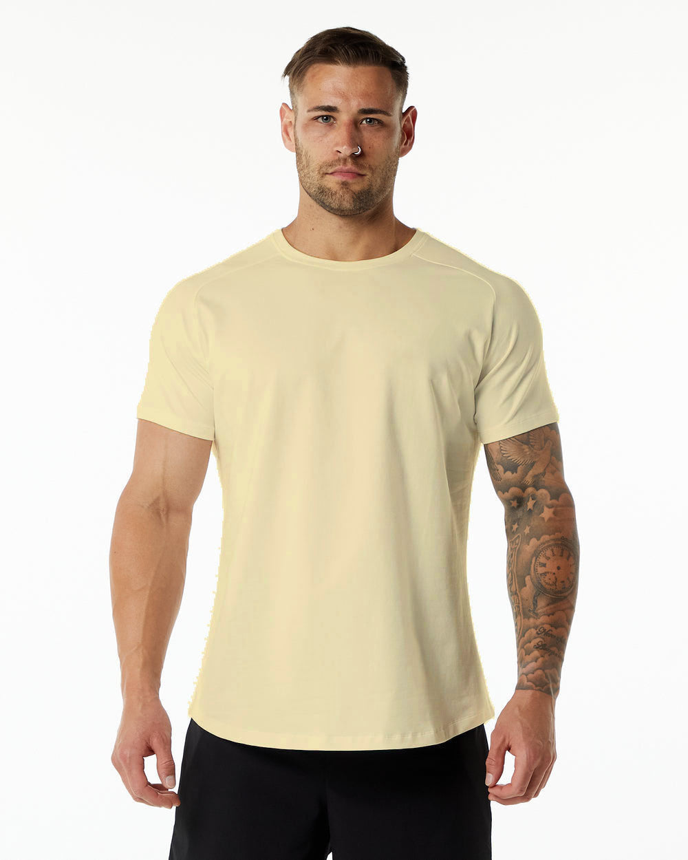 Men's Solid Color Casual Cotton Crew Neck Short Sleeves