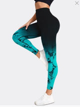 Gradient Tie-dye Yoga Seamless Female Running Workout Pants