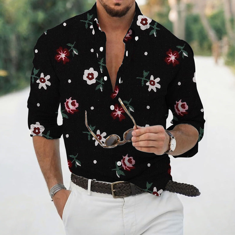 Camisa floral suelta para hombre Playa Retro