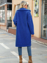 Lapel Long Sleeve Pocket Solid Color Breasted Extended Double-sided Cashmere Coat