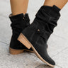 Women's Low Heel Suede Short Boots