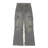 Women's Fashion Loose And Simple Overalls Mid-waist Jeans