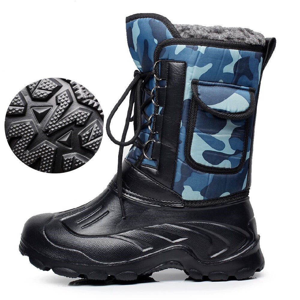 Men's Thickened Medium Pile Warm Anti-skid And Waterproof Snow Boots