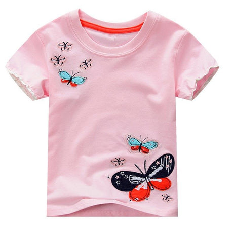 Camiseta Infantil Sencilla Niñas Manga Corta Bebé