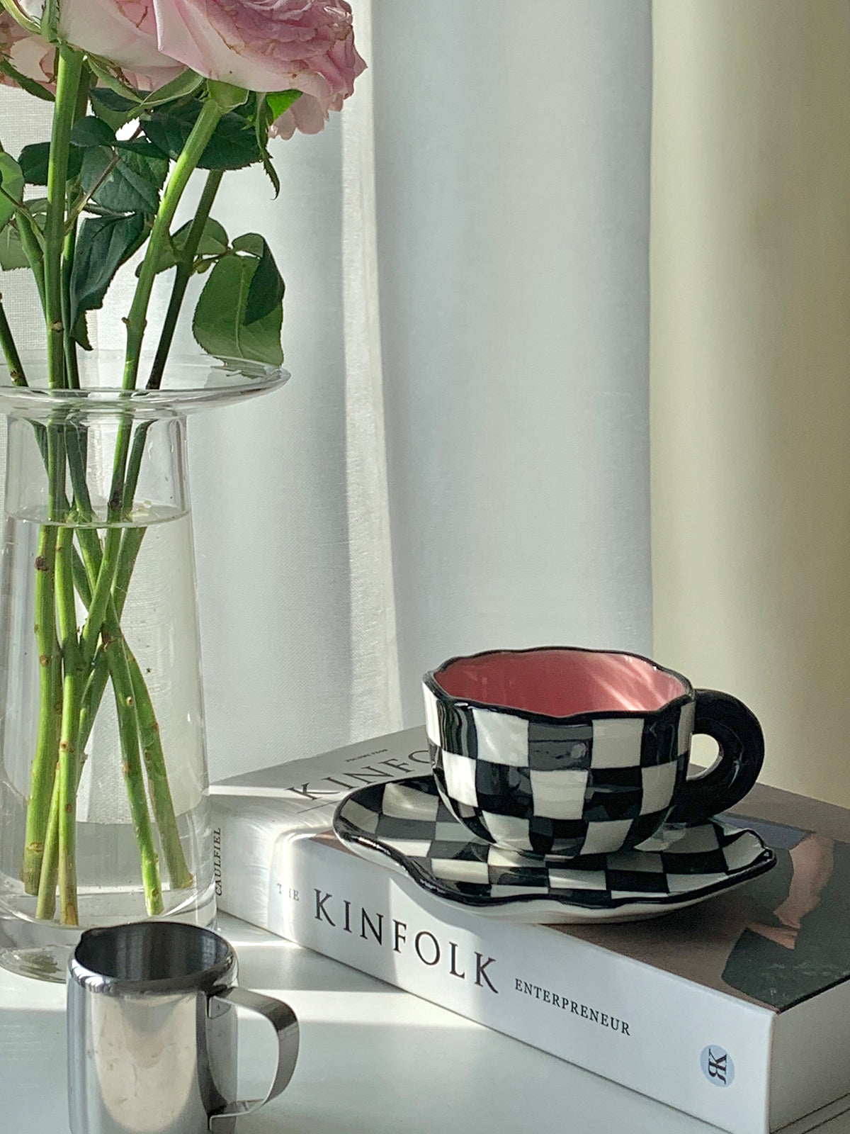 Black And White Checkerboard Mug Creative Net Red Mug