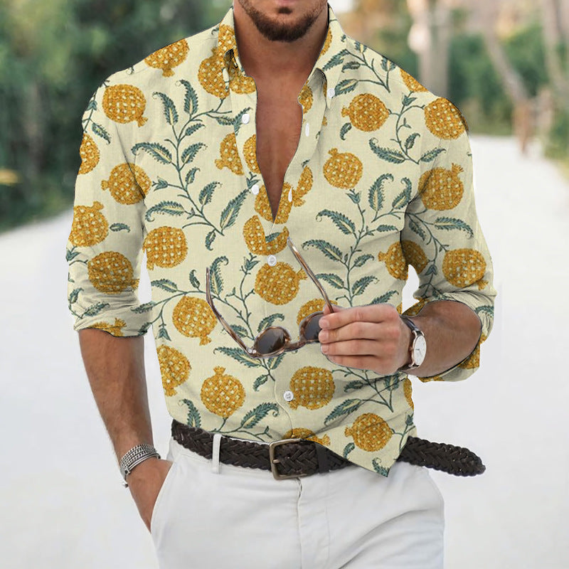 Camisa floral suelta para hombre Playa Retro