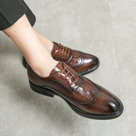 Men's British Dress Crocodile Oxford Shoes