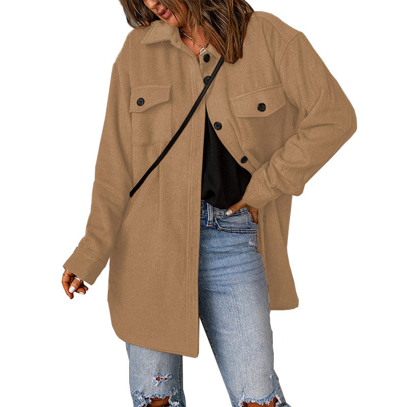 Fashion Casual Woolen Coat Women