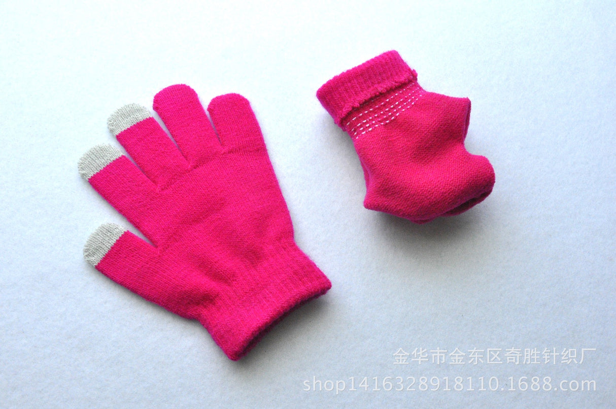 Children's Touch Screen Cold And Warm Knitted Gloves