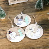 Decoraciones navideñas colgante de placa de madera pintada