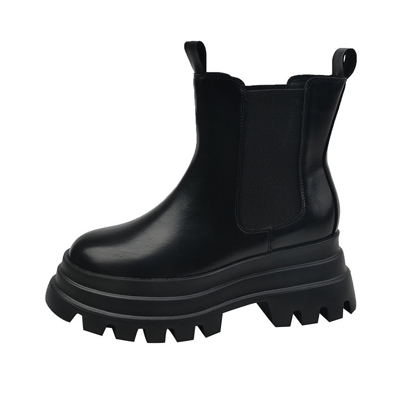 Platform Martin Boots Widened Smoke Pipe Chelsea Plus Size Women's Boots