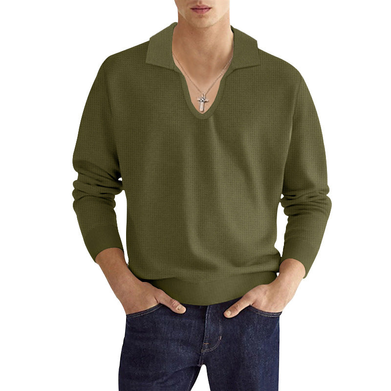 Men's Fashion Casual Solid Color Long Sleeve