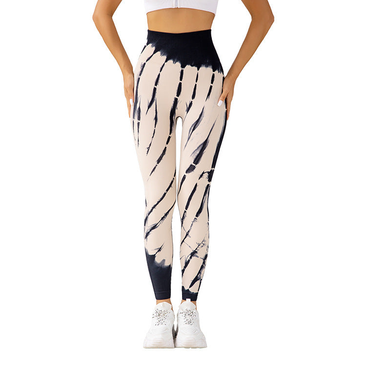 Seamless Tie-dye Yoga Pants Fitness Running Workout Pants