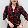 Spring And Autumn New Ribbon Loose Plus Size T-shirt Bottoming Shirt