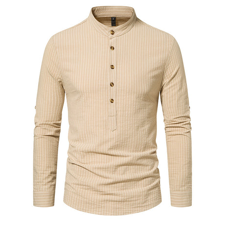 Men's Long-sleeved Striped Shirt Fashion Brand