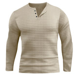 Plaid Slim-fit Breathable Men's Long-sleeved T-shirt