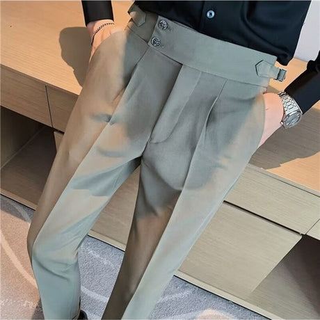 Pantalones de traje de vestir formales de negocios de estilo británico para hombres