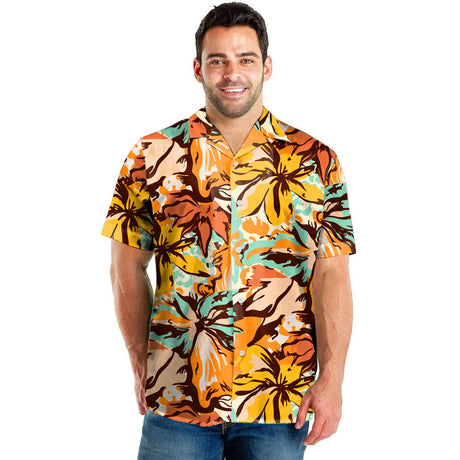 Men's Digital Printing Seaside Vacation Beach Pants Shirt Two-piece Set