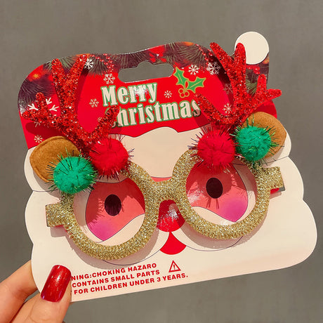 Christmas Elk Glasses Frame Dress Up Couple