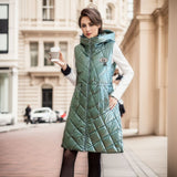 Glossy Cotton-padded Coat Vest Mid-length Women's Thickened Coat