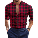 Tops de moda para hombre a cuadros Casual Slim Fit